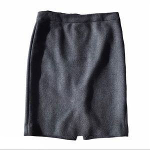 J Crew 100% Wool Gray Grey Pencil Skirt Size 10